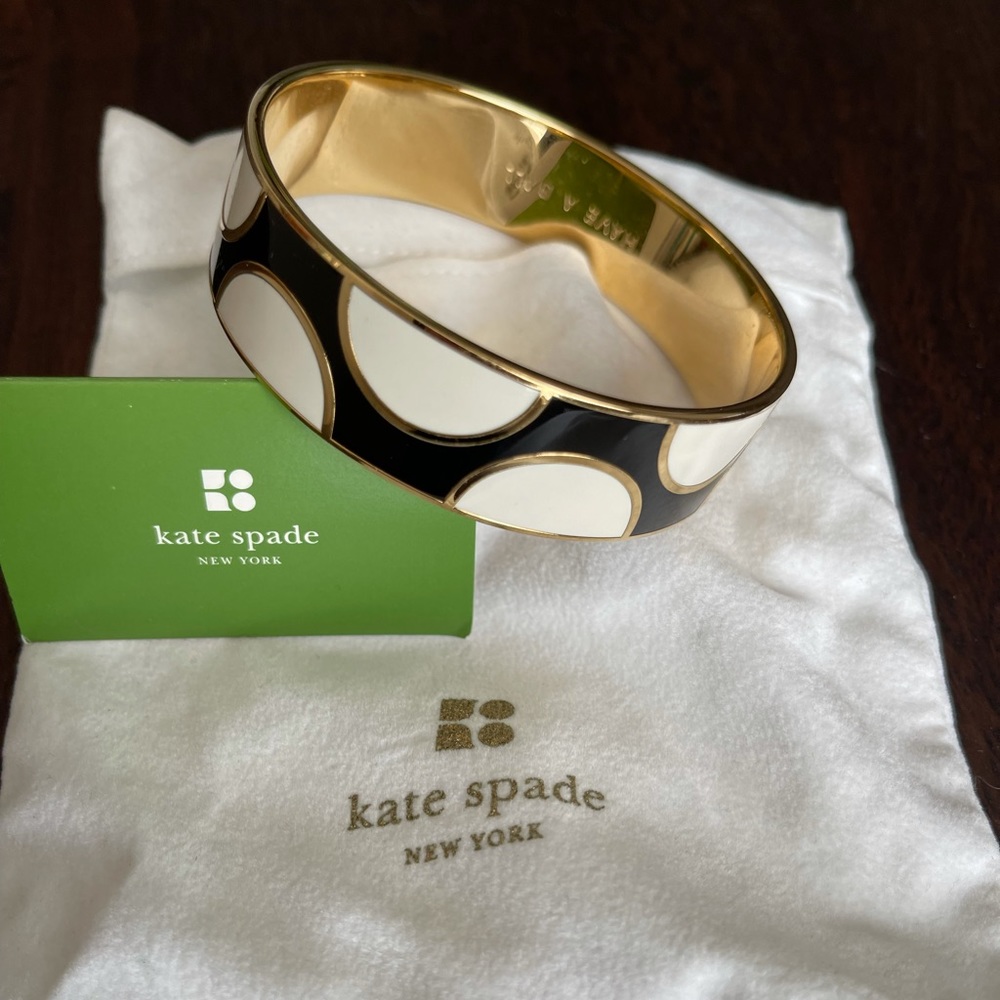 Kate Spade black and white bangle bracelet